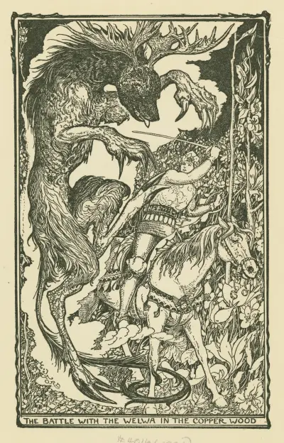 The battle with the Welwa in the Copper Wood av Henry Justice Ford