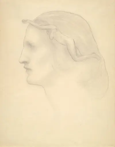 Profile and Superimposed Figure von Kahlil Gibran