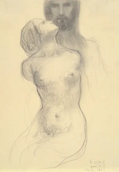 Woman and Head of Christ von Kahlil Gibran