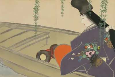Asazuma in Her Boat (Asazuma-bune) av Kamisaka Sekka