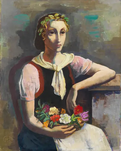 Blumenmädchen von Karl Hofer