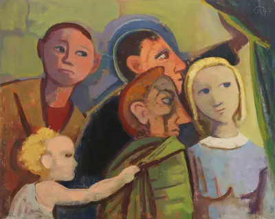 Curious people av Karl Hofer
