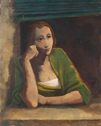 Mädchen am Fenster von Karl Hofer