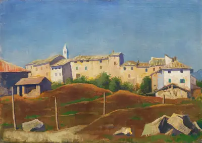 Landschaft bei Breganzona im Tessin von Karl Hofer