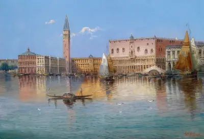 Venedig bei Hochwasser von Karl Kaufmann