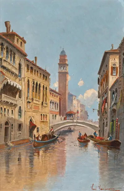 Venedig, eine Ansicht eines Kanals von Karl Kaufmann