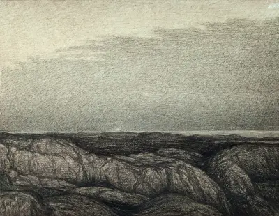 Afton vid utsiktsplatsen av Karl Nordström