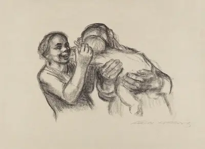 Rodiče s dítětem, Käthe Kollwitz