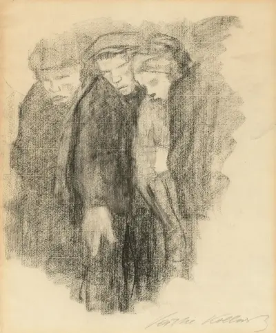 Březnový hřbitov, 1913, Käthe Kollwitz