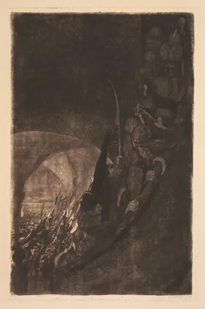 Peasants’ War; Arming in a Vault av Käthe Kollwitz