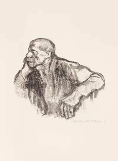 Sitzender Arbeiter av Käthe Kollwitz