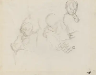 Three Studies of a Child av Käthe Kollwitz