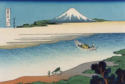Bushū tamagawa av Katsushika Hokusai