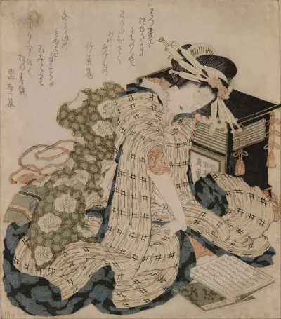 Courtesan asleep av Katsushika Hokusai