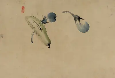 Cucumber or squash and eggplant av Katsushika Hokusai