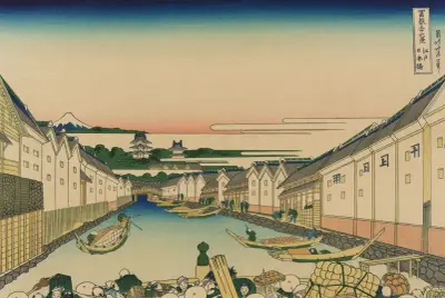 Edo nihonbashi av Katsushika Hokusai