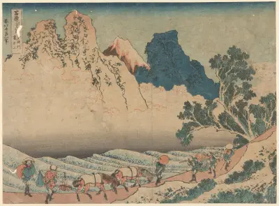 Fuji Behind Minobu River (Minobu Gawa ura Fuji) av Katsushika Hokusai