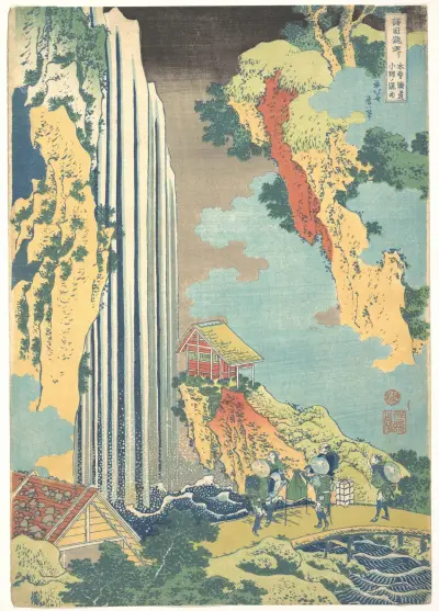 Ono Waterfall on the Kisokaidō (Kisokaidō Ono no bakufu) av Katsushika Hokusai