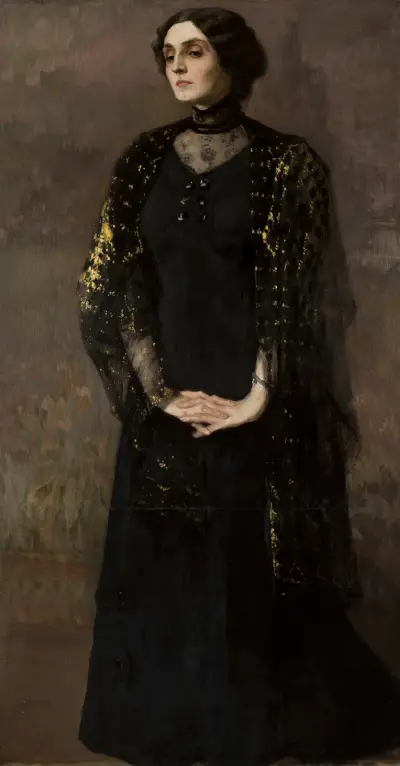 Portrait of a woman av Kazimierz Stabrowski