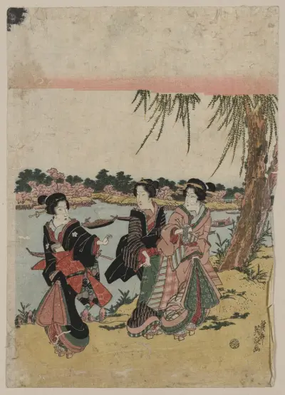 Mimeguri no hanami av Keisai Eisen
