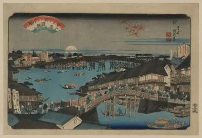 Ryōgokubashi no sekisho av Keisai Eisen