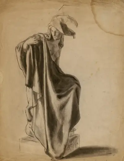 (Untitled) (Drapery Study), 1874 – nr 2 av Kenyon Cox