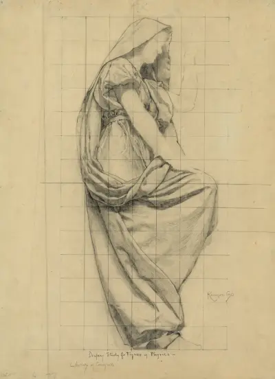 Drapery study for figure of Physics av Kenyon Cox