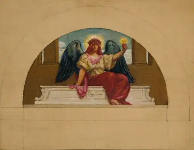 Sketch for the Mural at Oberlin College, ‘The Spirit of Self-Sacrificing Love’ av Kenyon Cox