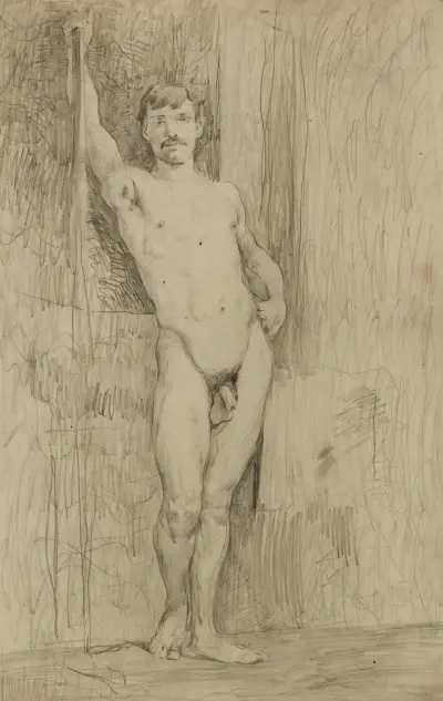Untitled (Study of Standing Male Nude) av Kenyon Cox
