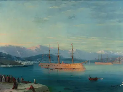 Französische Schiffe verlassen das Schwarze Meer von Ivan Konstantinovich Aivazovsky