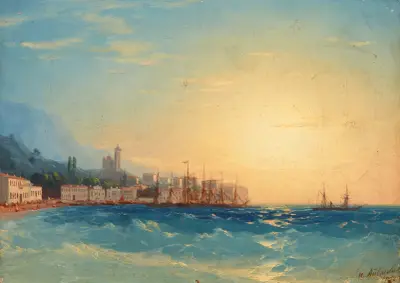 Přístav s loděmi, Ivan Konstantinovich Aivazovsky