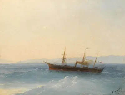 Russian Steamship av Ivan Konstantinovich Aivazovsky