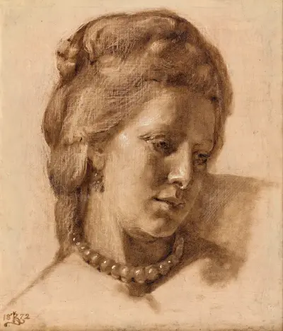 Queen Caroline Mathilda (study for the 1873 work; Scene from Christian VII’s Court) av Kristian Zahrtmann