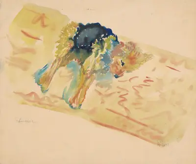 Reclining Dog av Arnold Peter Weisz-Kubínčan