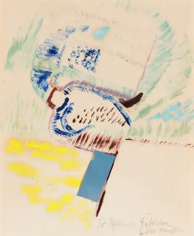 To Hjalmar Gabrielson. Merzzeichnung von Kurt Schwitters