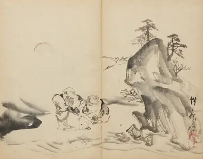 Gods of Fortune at Mt. Penglai, Kawanabe Kyōsai