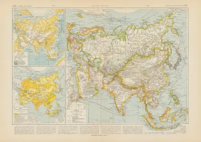 Carte Politique de l’Asie av Paul Vidal de La Blache
