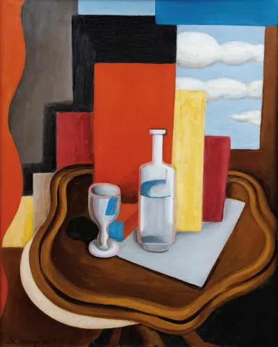 La Table Louis-Philippe À La Bouteille Et Au Verre av Roger de La Fresnaye