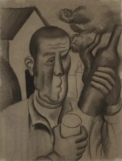 Paysan à la bouteille av Roger de La Fresnaye