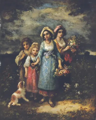 Picking Flowers av Narcisse-Virgile Diaz de La Peña