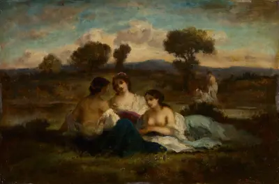 The Bathers av Narcisse-Virgile Diaz de La Peña