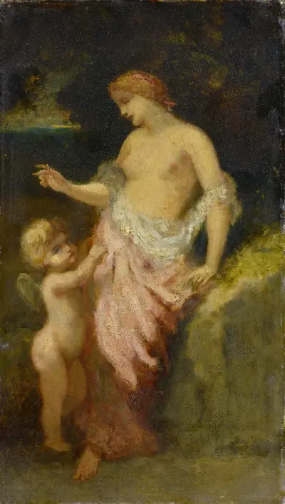 Venus And Cupid av Narcisse-Virgile Diaz de La Peña