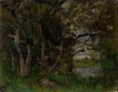 Motyw wczesnym wieczorem w parku w Strážkach, 1895, Ladislav Mednyánszky