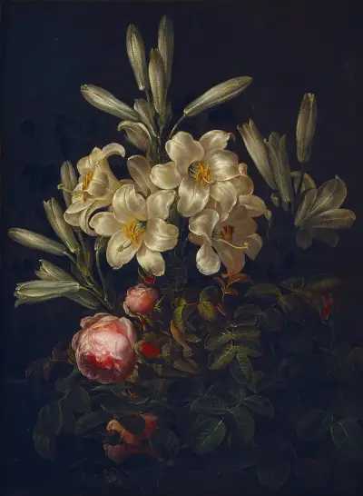 White Lilies And Roses av Johan Laurentz Jensen
