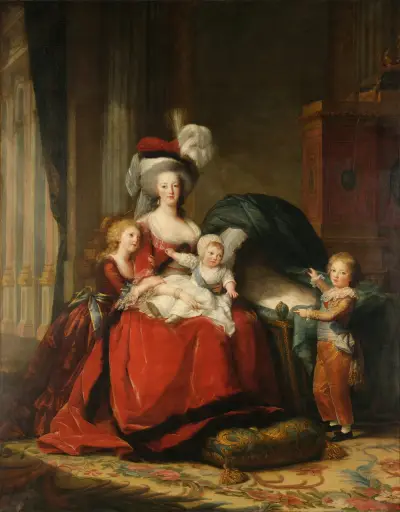 Marie-Antoinette de Lorraine-Habsbourg, Queen of France, and her children av Elisabeth Louise Vigée Le Brun