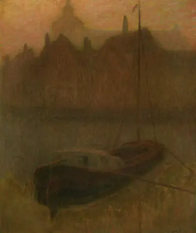 Loď na kanálu (ráno), Henri Le Sidaner