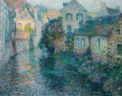 Staré domy v Quimperlé, Henri Le Sidaner