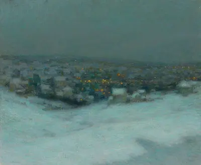 Sníh v měsíčním svitu, 1903, Henri Le Sidaner