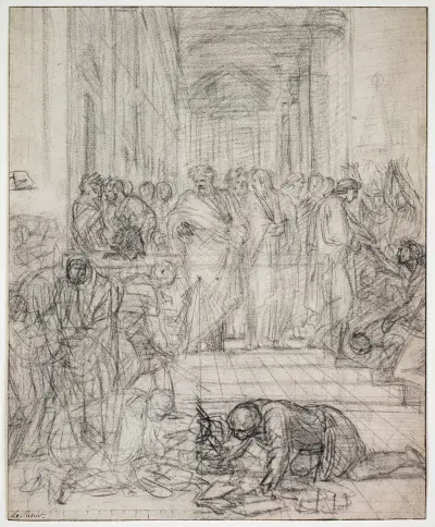 Kázání svatého Pavla v Efezu, 1649, Eustache Le Sueur