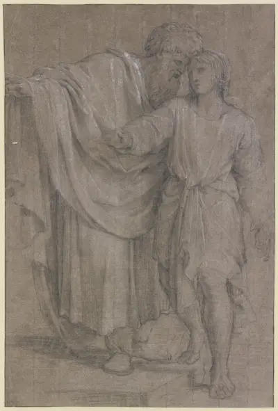 Jakub se svým synem Josefem, Eustache Le Sueur